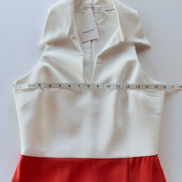 NWT Amanda Uprichard Augusta Sleeveless Mini Tennis Dress in White & Orange Sz S - Picture 14 of 16